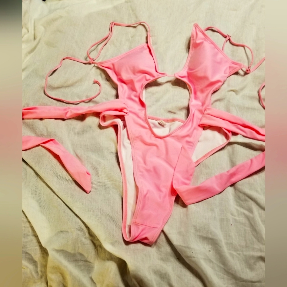 Pink monokini large sexy like new